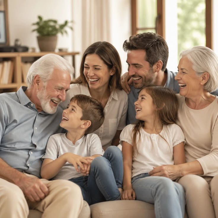 Familia de varias generaciones disfrutando juntos, protegida por GPS Dominicana